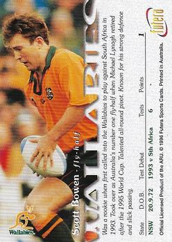 1996 Futera Rugby Union #1 Scott Bowen Back